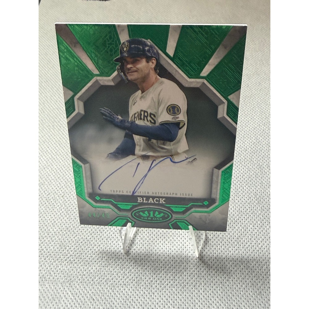 2025 Topps Tier One Tyler Black Break Out Auto Green /49 Brewers